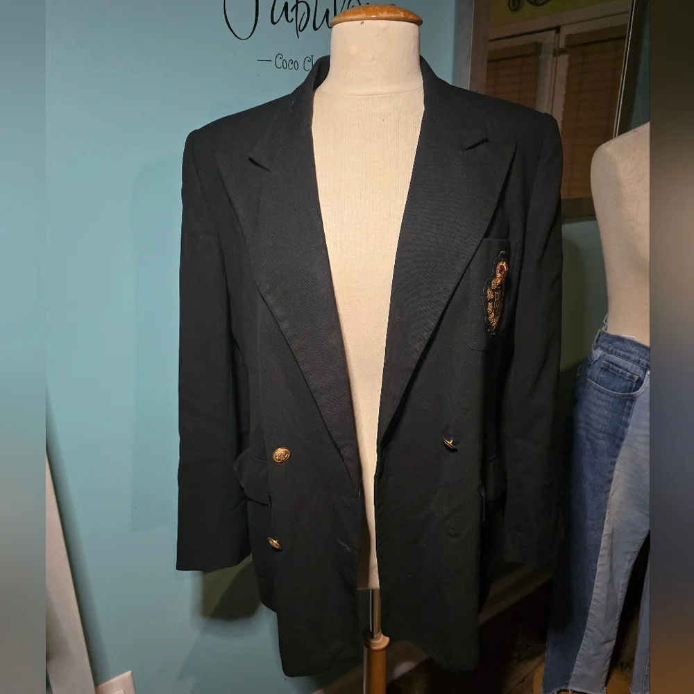 Classic Vintage Ralph Lauren Double-Breasted Crest Blazer